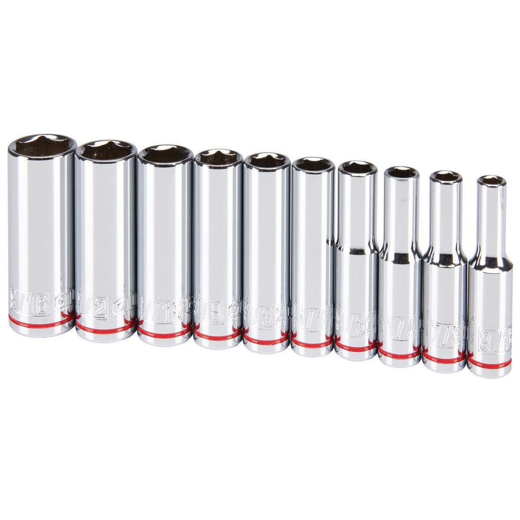 1/4 in. Drive SAE Chrome Deep Socket Set, 10-Piece S75875