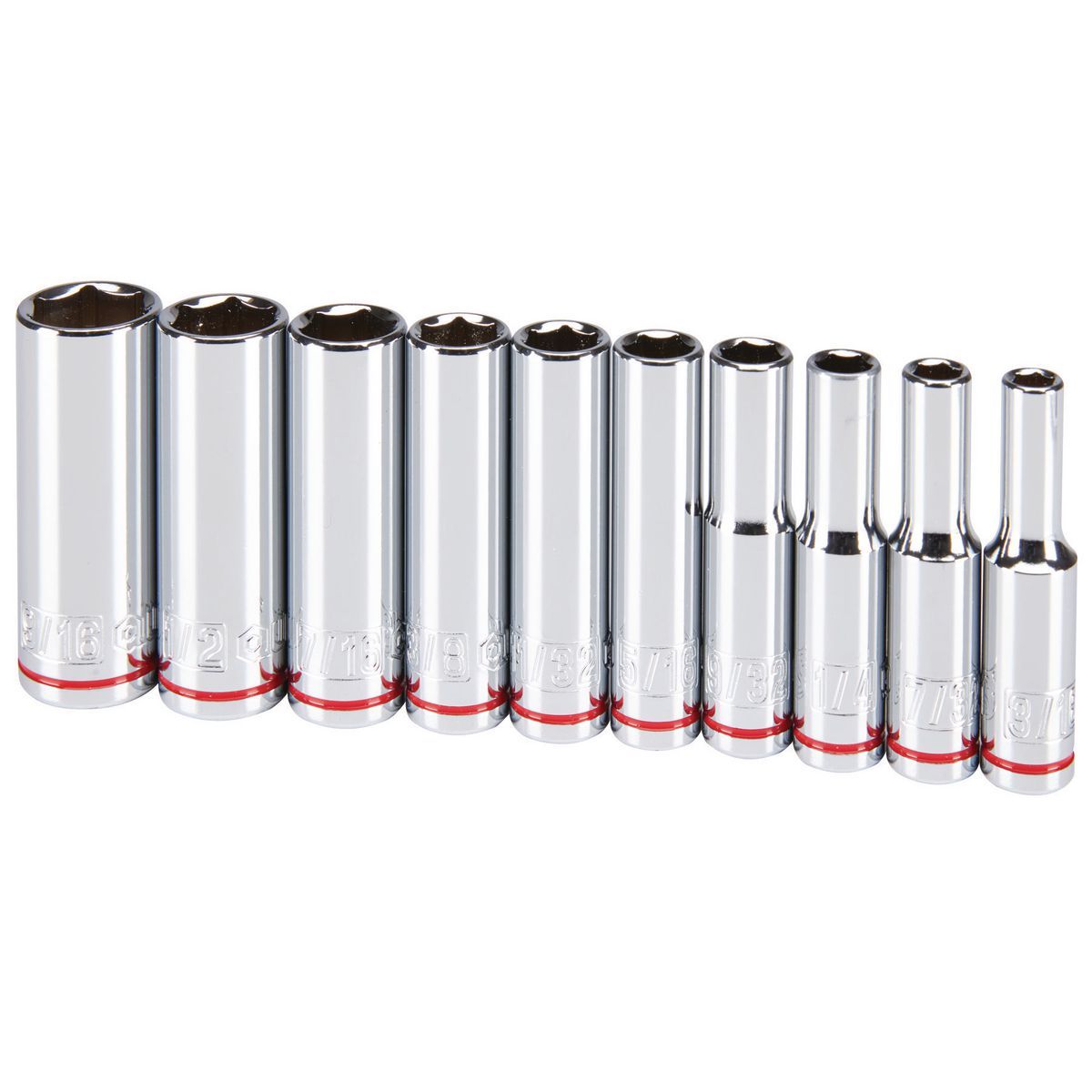 1/4 in. Drive SAE Chrome Deep Socket Set, 10-Piece S75875