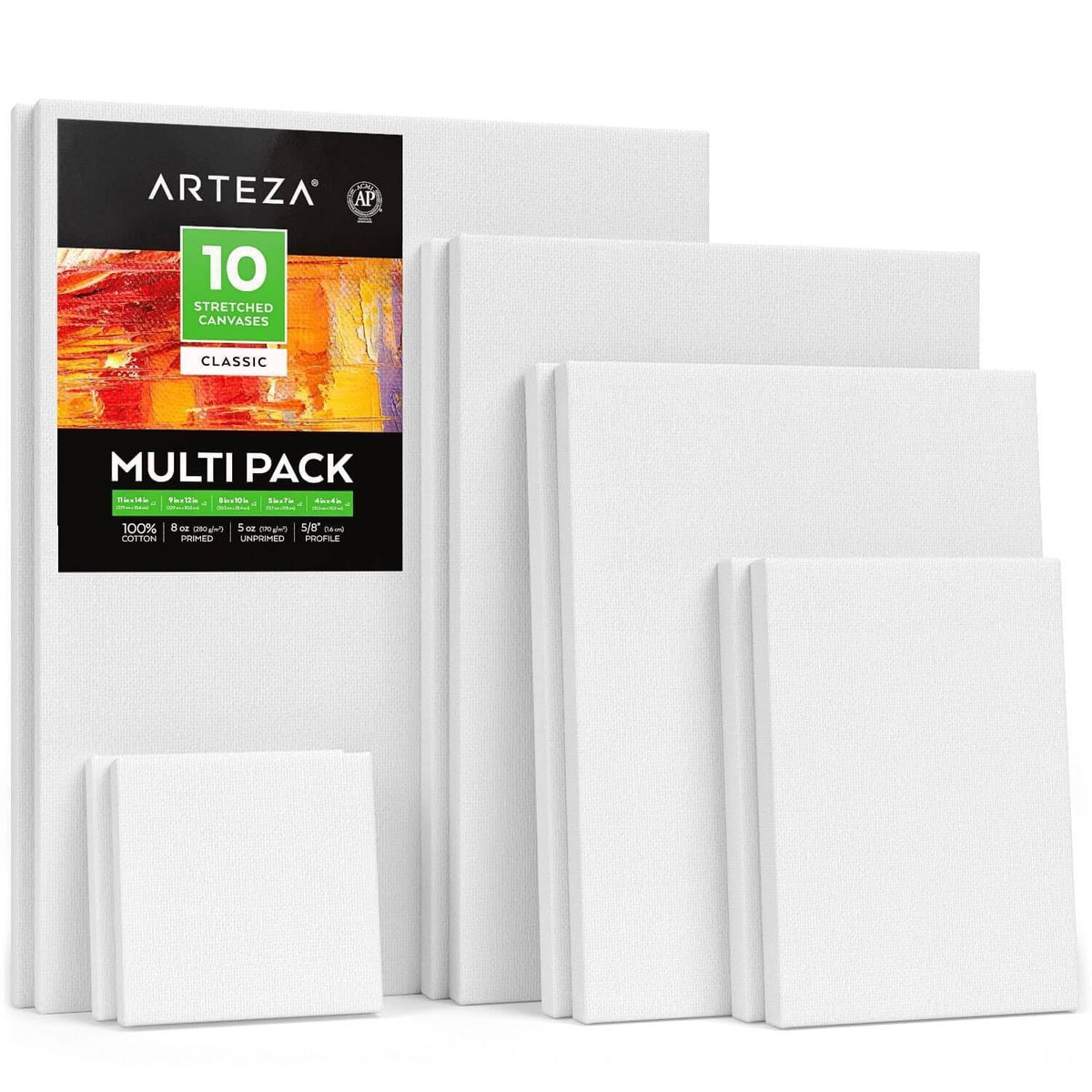 Stretched Canvas Multi-Pack 4x4 in to 11x14 in 5 Sizes G721