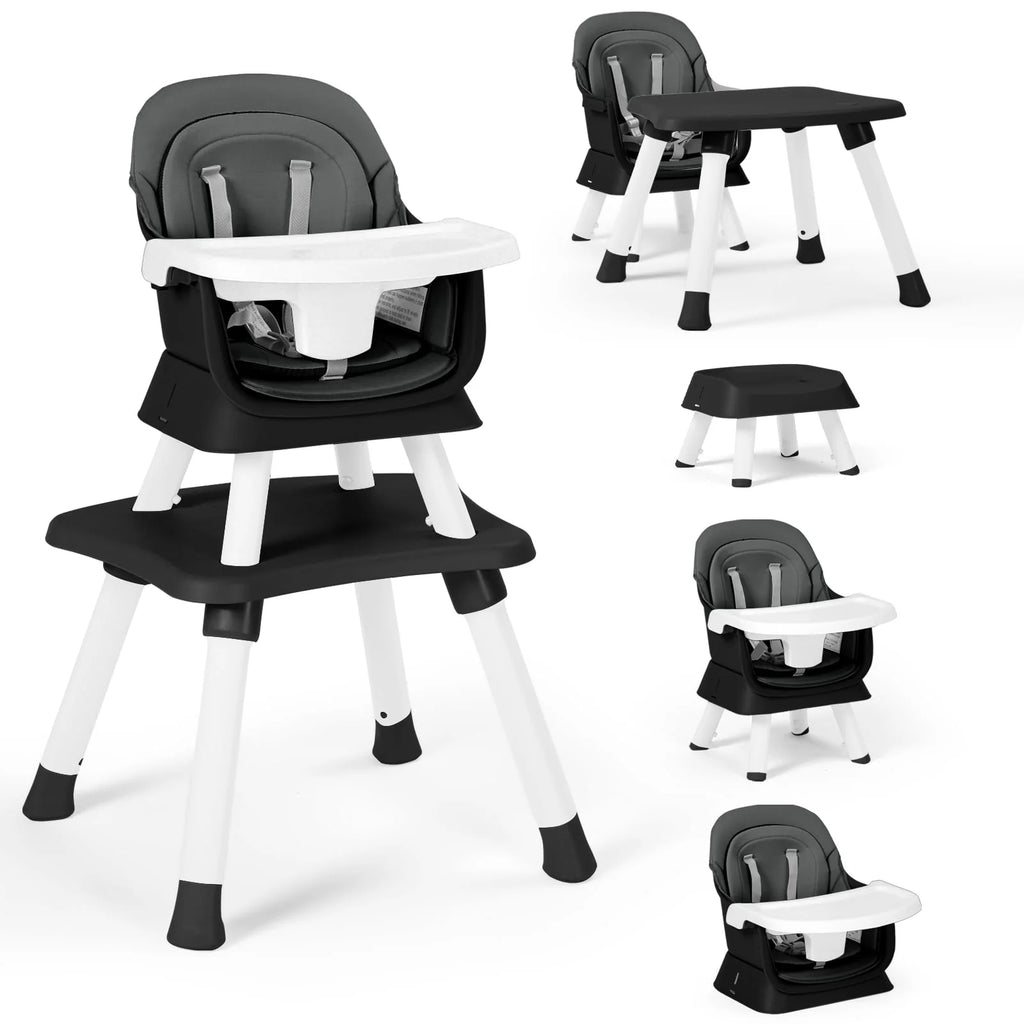8 in 1 Black Baby High Chair W1881