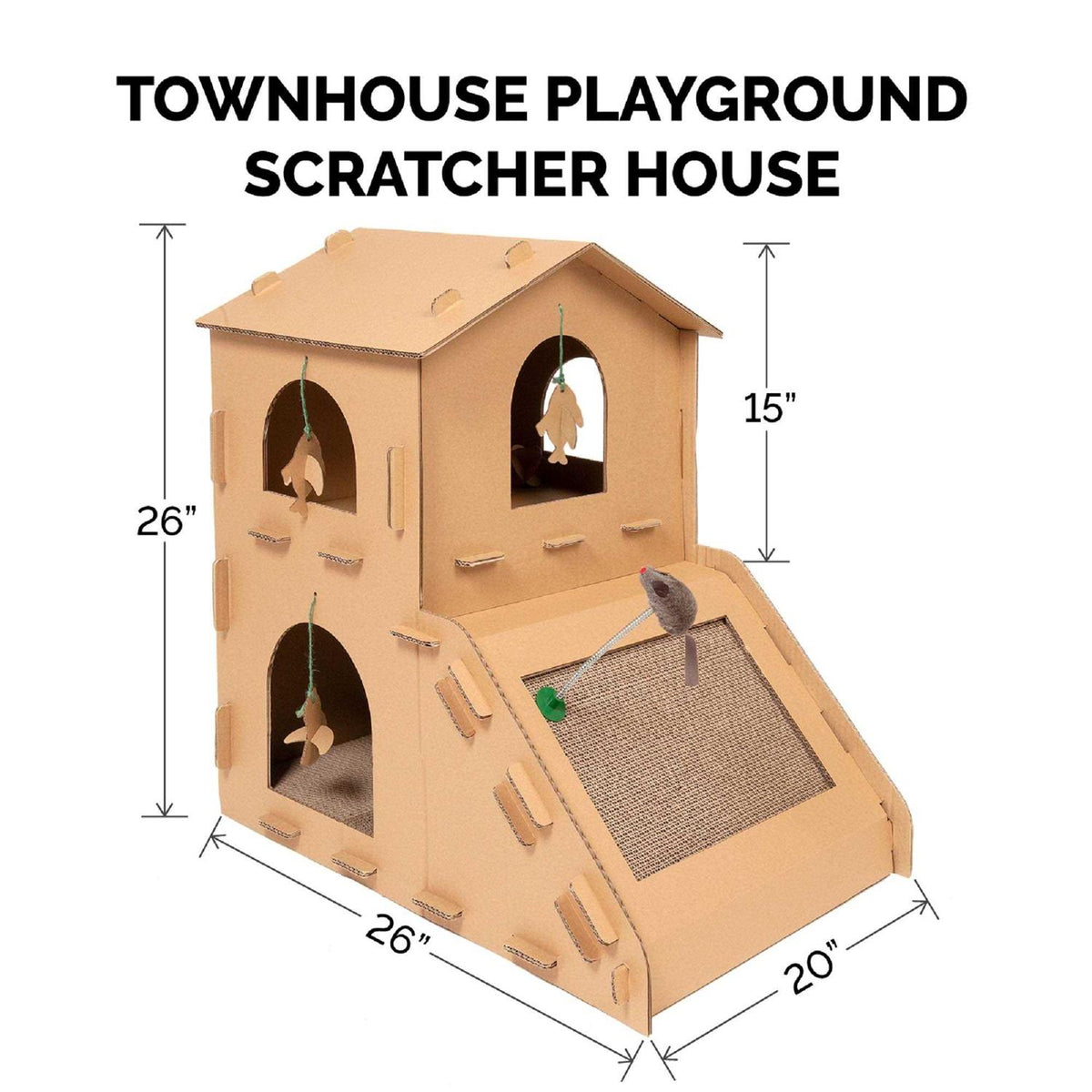Corrugated Cat Scratcher House with Catnip U38513