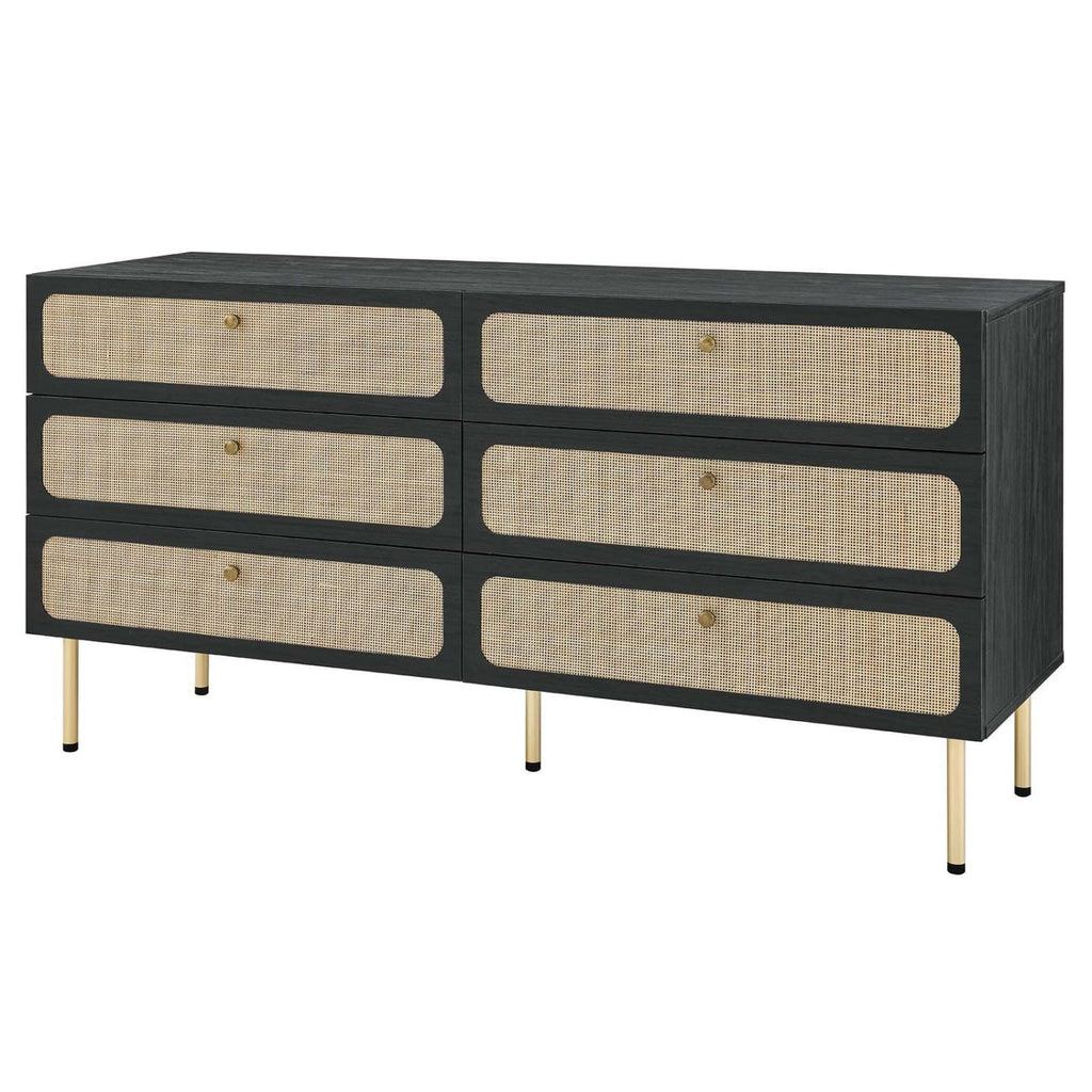 Black Wood Dresser Drawer Chest B27922