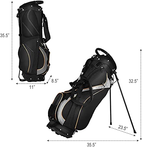 Golf Stand Bag with 8 Way Dividers, Black L938032