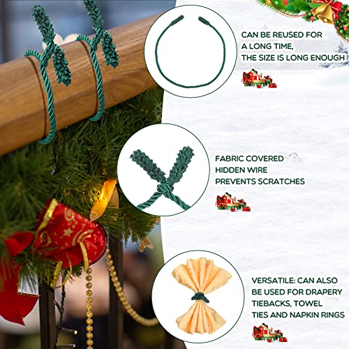 16 Pcs 20 Inches Green Christmas Garland Twist Ties H251