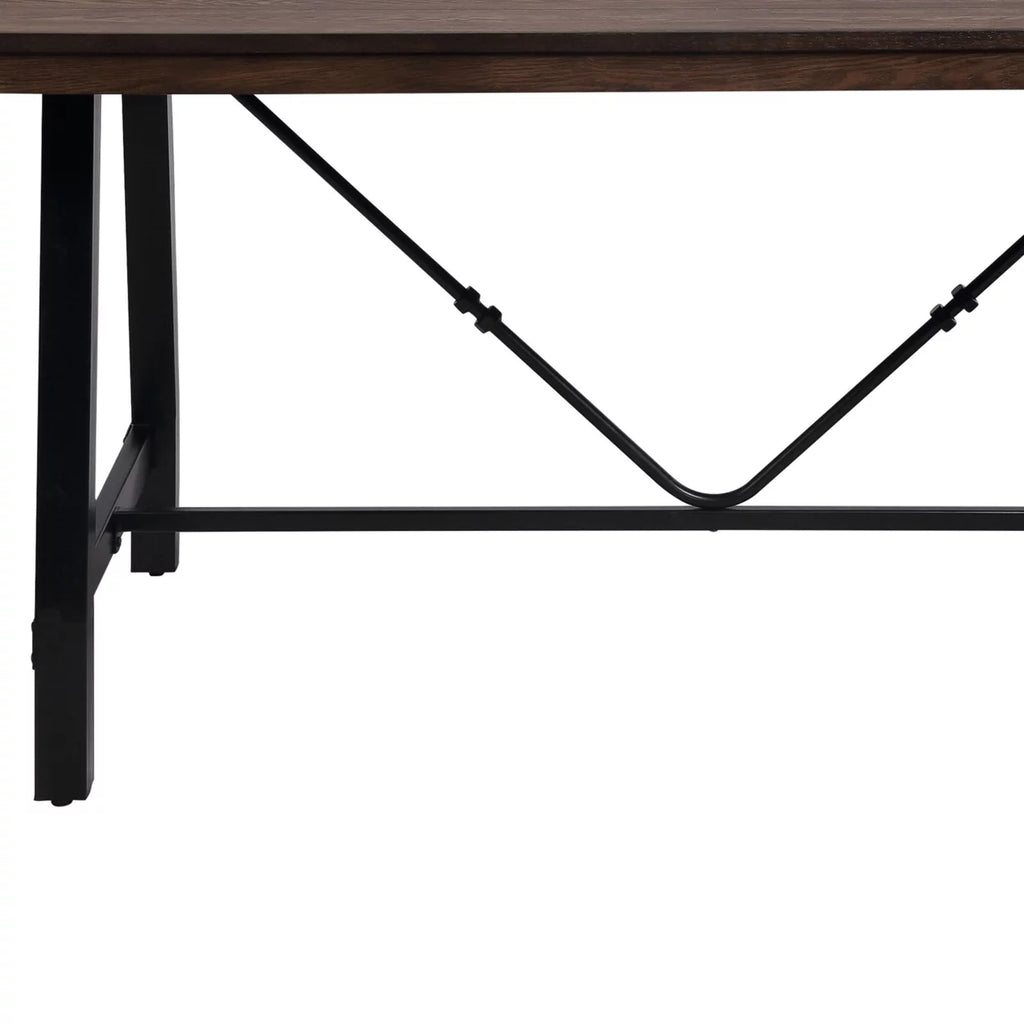 Industrial Style Wood and Metal Dining Table U832567