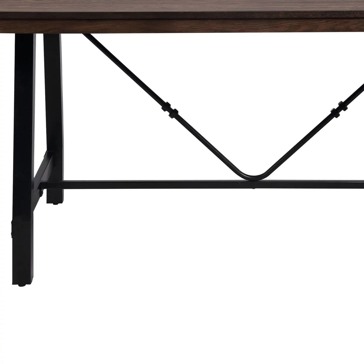 Industrial Style Wood and Metal Dining Table U832567