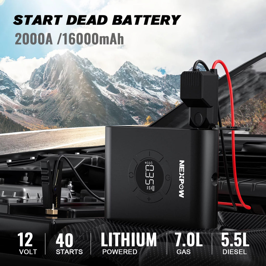 2000A Jump Starter with Air Compressor and 150PSI Tire Inflator B8711
