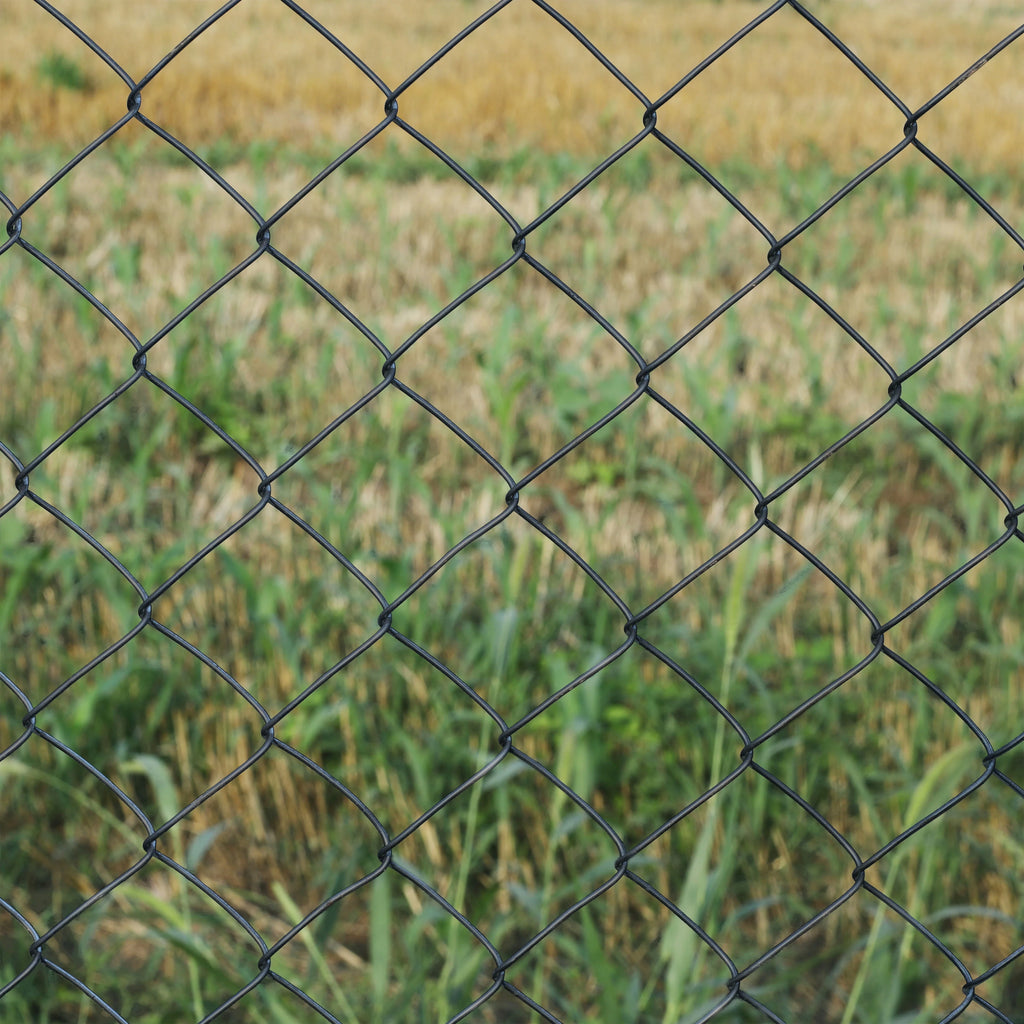 Chain Link Steel Fence 4X50 ft PVC Coated Black Q472
