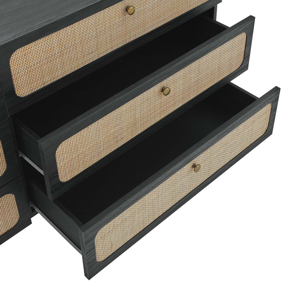 Black Wood Dresser Drawer Chest B27922