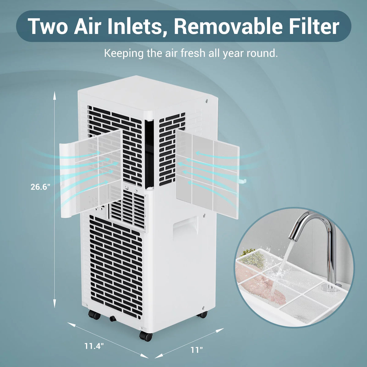 Portable Air Conditioner 4900BTU 3-in-1 AC Unit with Window Kits L10806
