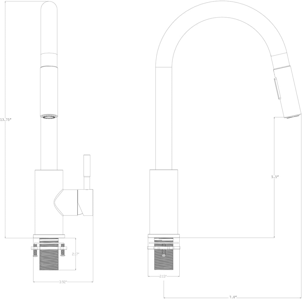 Stainless Steel Kitchen Sink Faucet with Pull Down Sprayer P5261