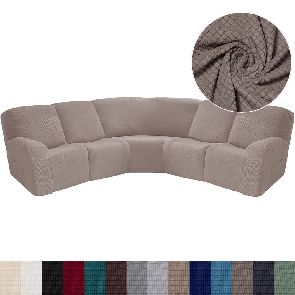 Light Brown 7-Piece Recliner Sofa Slipcover U1804