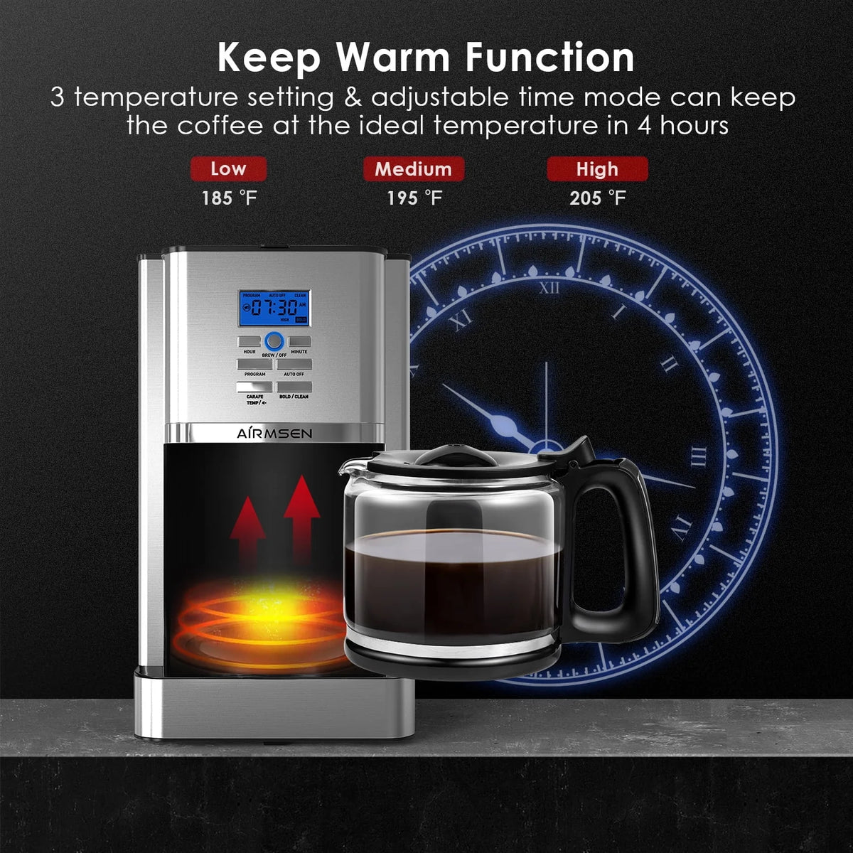 Stainless Steel 12 Cup Programmable Drip Coffee Maker R5843