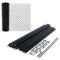 Chain Link Steel Fence 4X50 ft PVC Coated Black Q472