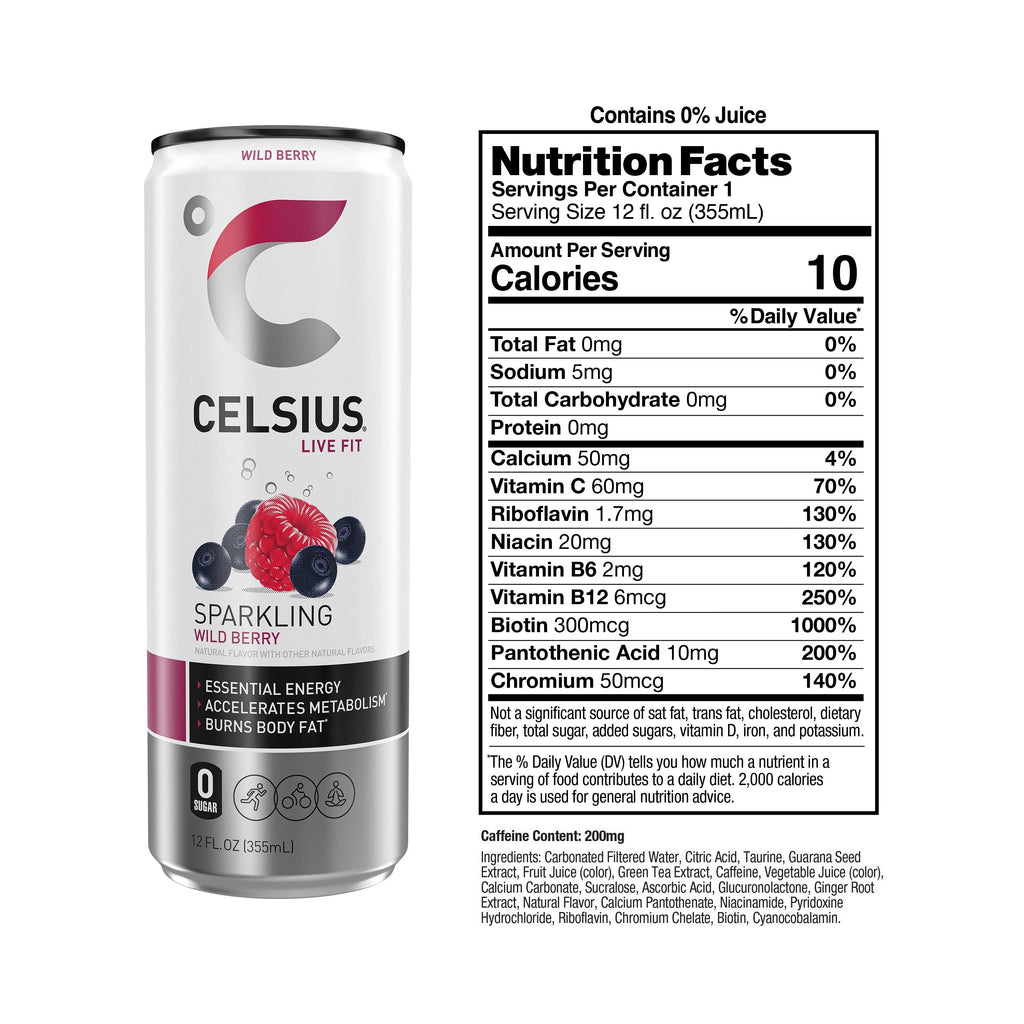 Sparkling Grape Energy Drink 12 fl oz Can Pack of 12 A5068