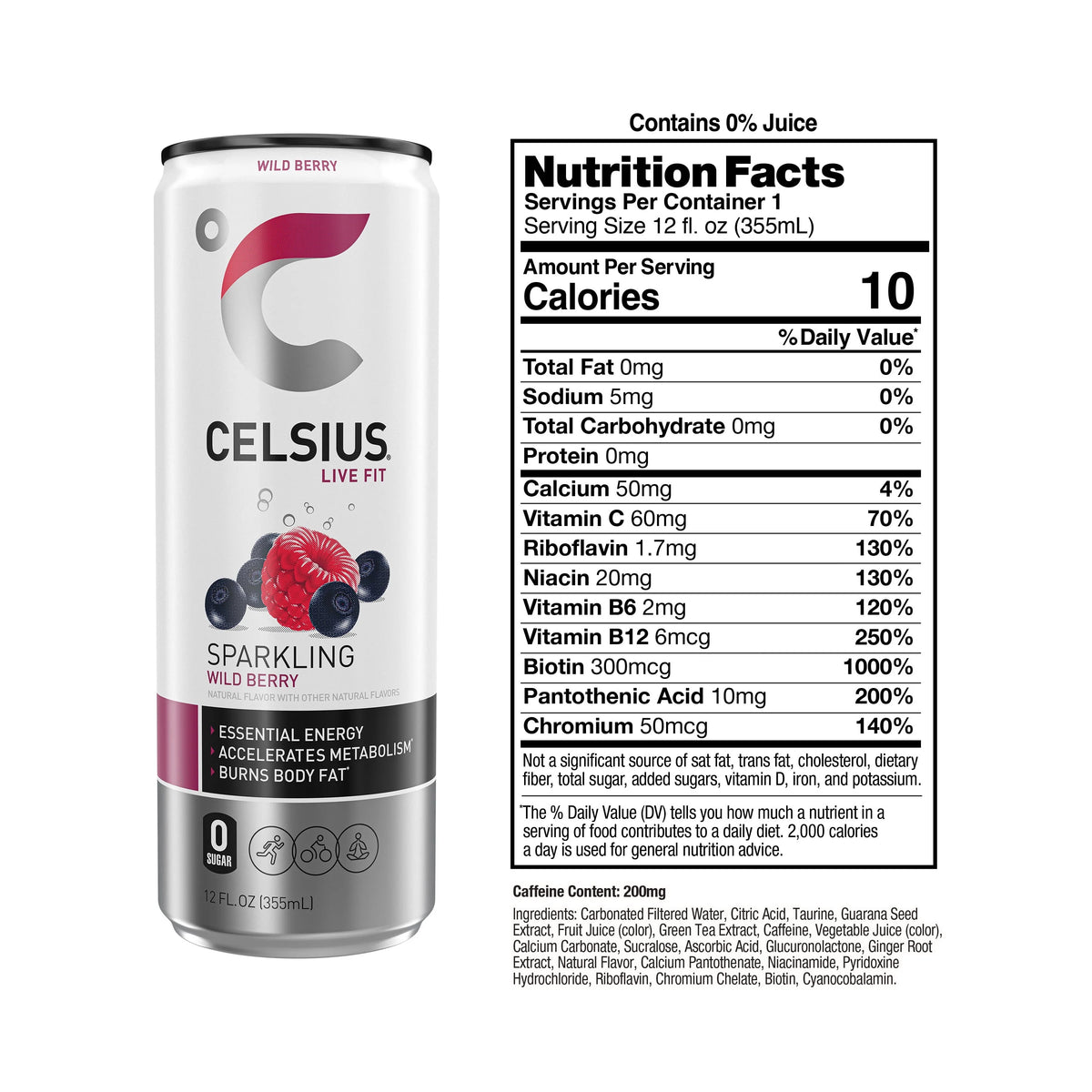 Sparkling Grape Energy Drink 12 fl oz Can Pack of 12 A5068