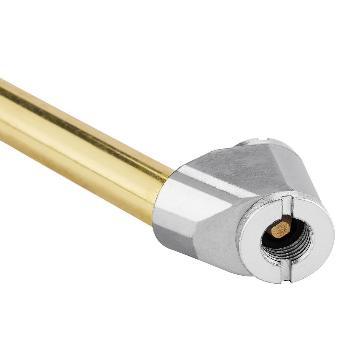 Dual-Head Angle Chuck Inflator with Inline Gauge J369