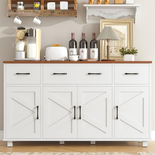 Blue Wood Buffet Cabinet with Drawers A46074