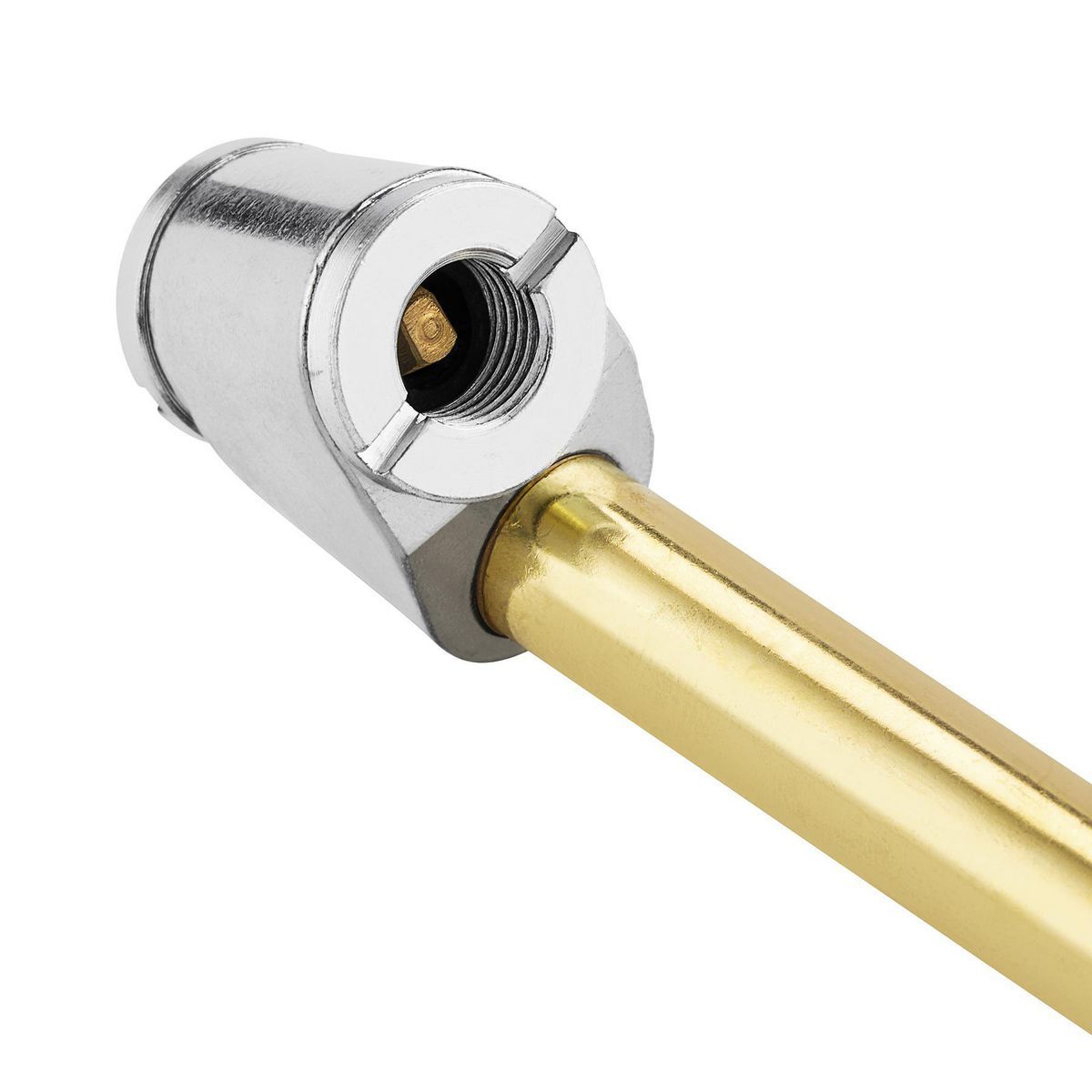 Dual-Head Angle Chuck Inflator with Inline Gauge J369