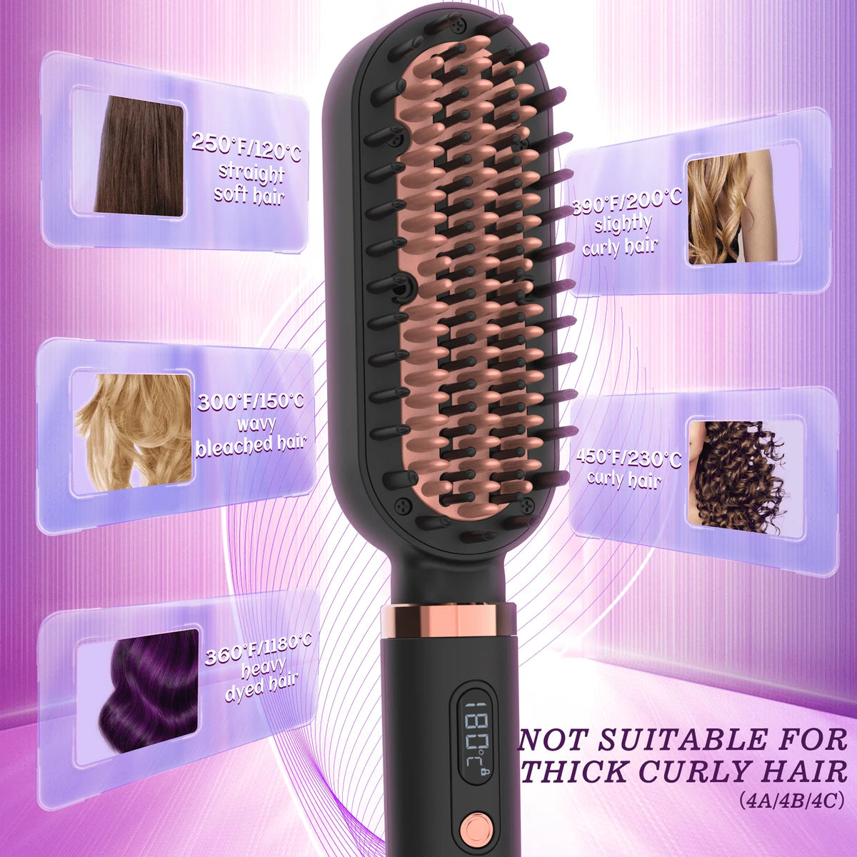 2 in 1 Ionic Fast Heating Straightener Brush A5864