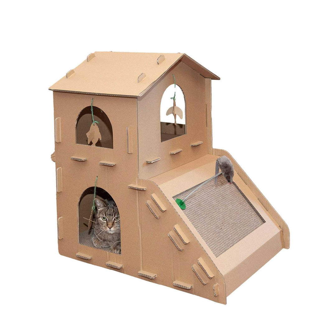 Corrugated Cat Scratcher House with Catnip U38513