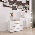 White 6 Drawer Dresser with Golden Handle J677231