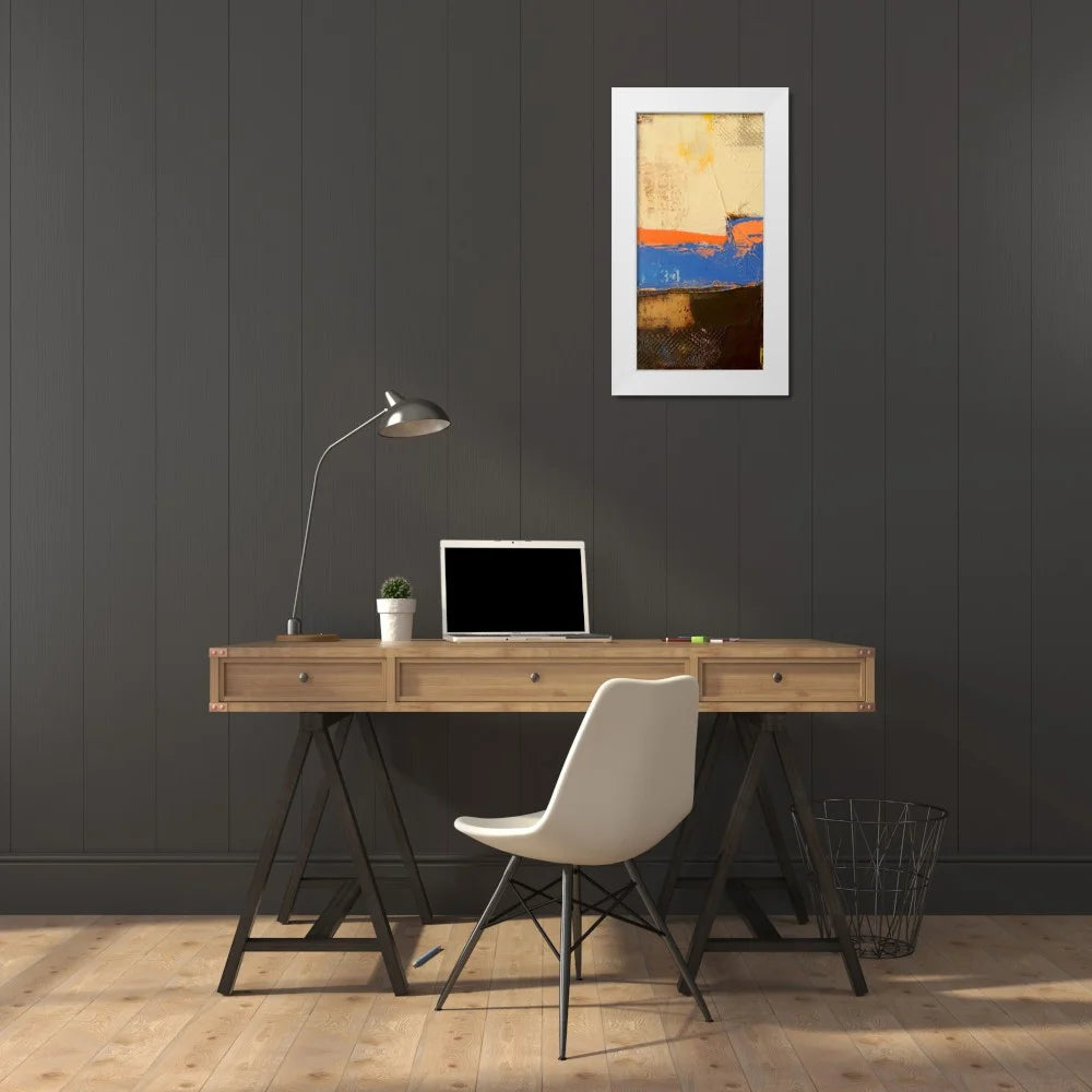 White Modern Wood Framed Art Print G366