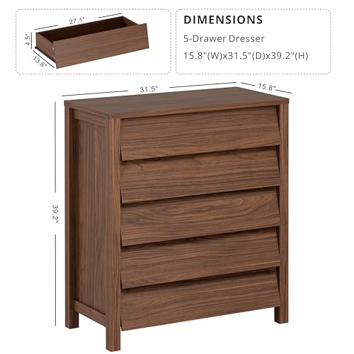 5 Drawer Wood Dresser U33436