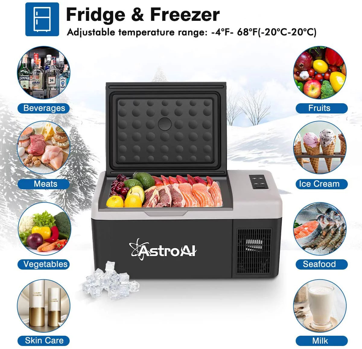 15L/16 Quart Compact Car Fridge Cooler K969453