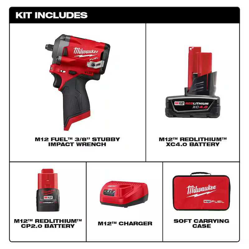 12V Lithium-Ion Brushless Cordless 3/8 in. Impact Wrench Kit R286859