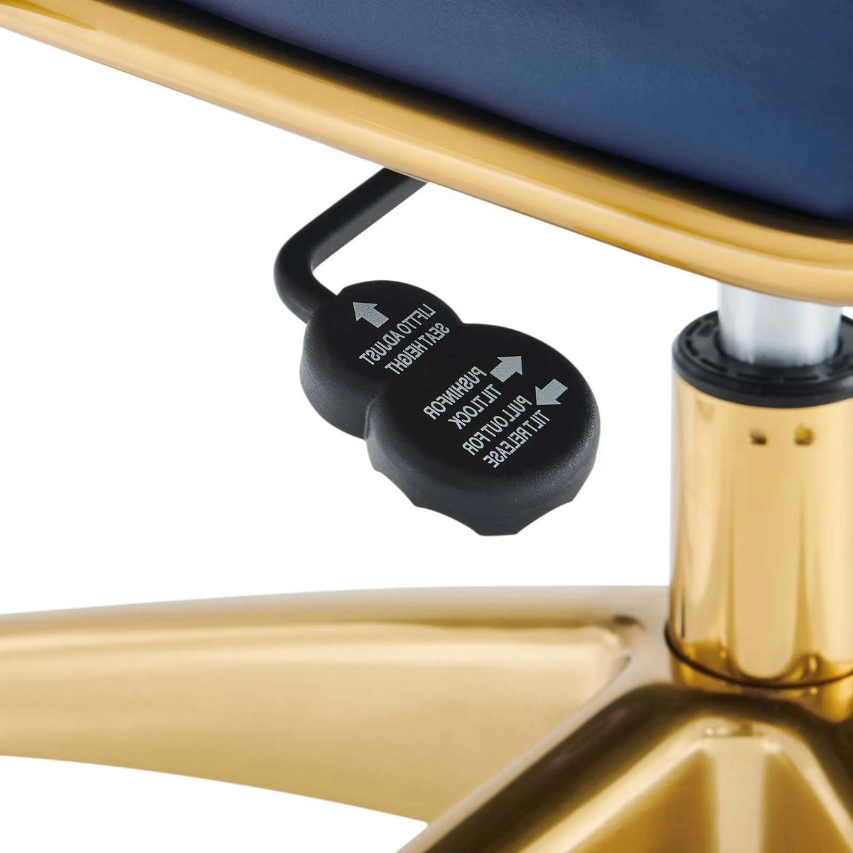 Navy Gold Faux Vinyl Leather High Back Chair I437