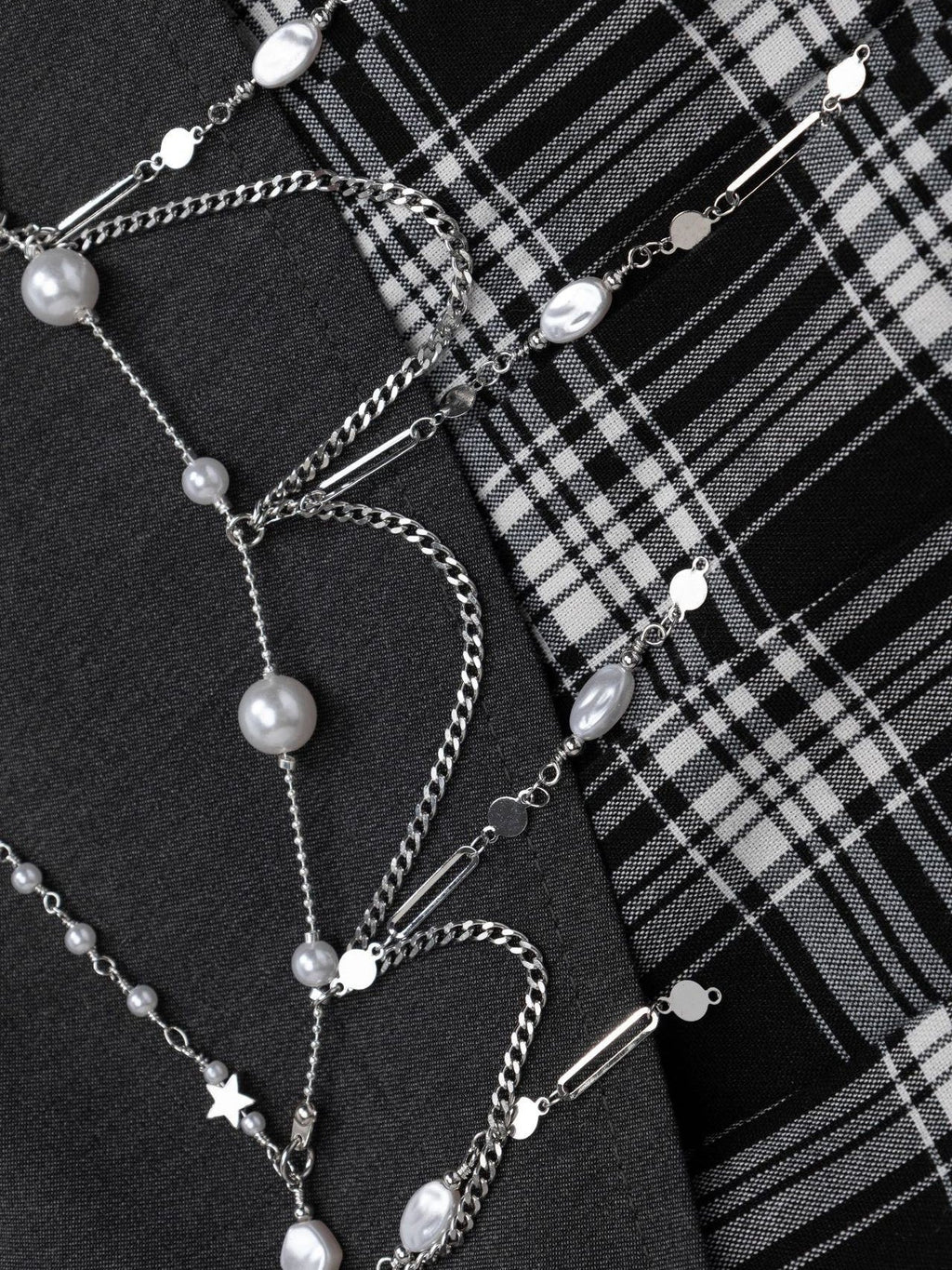 Checked Irregular Skirt Z513