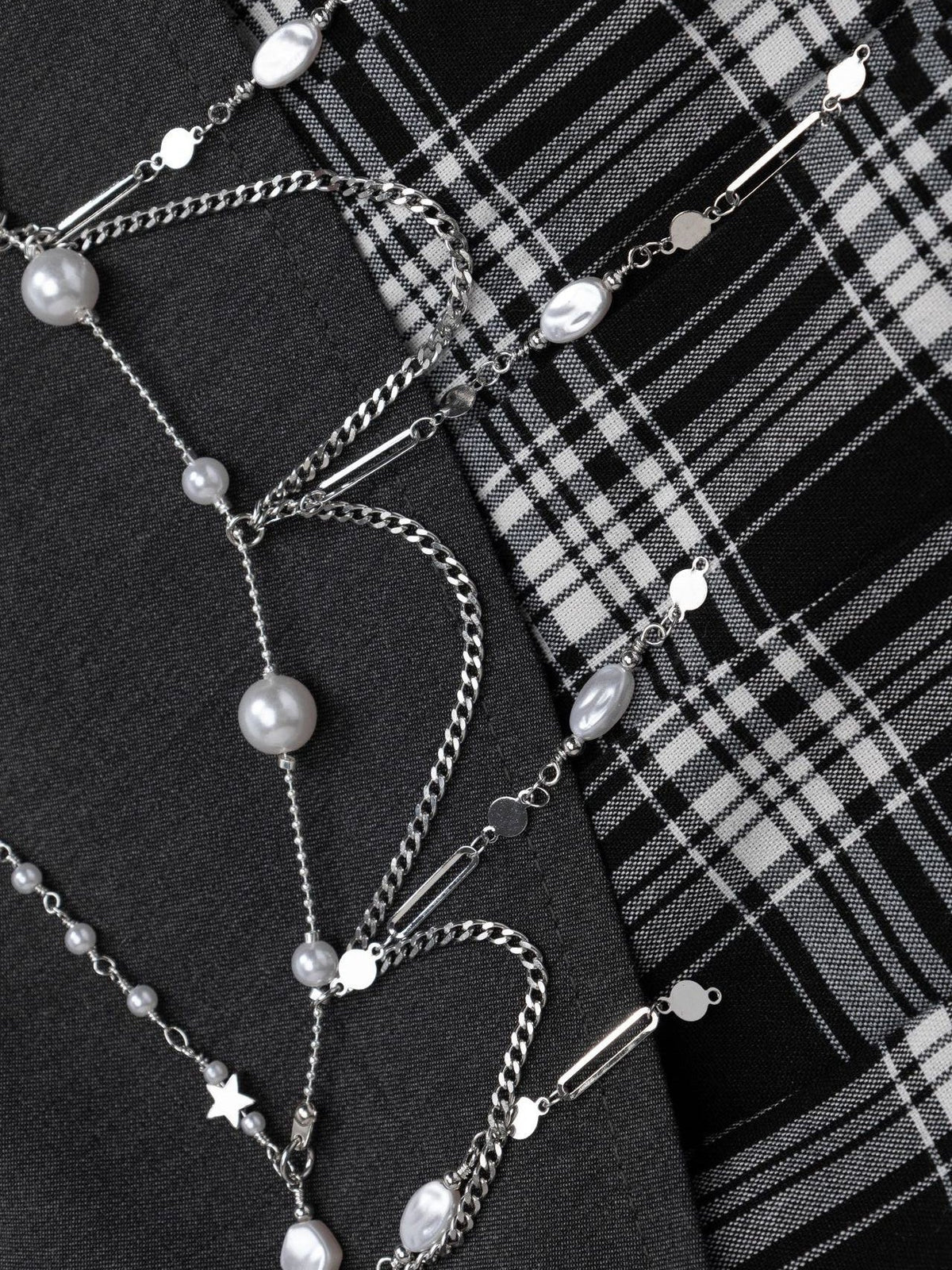Checked Irregular Skirt Z513