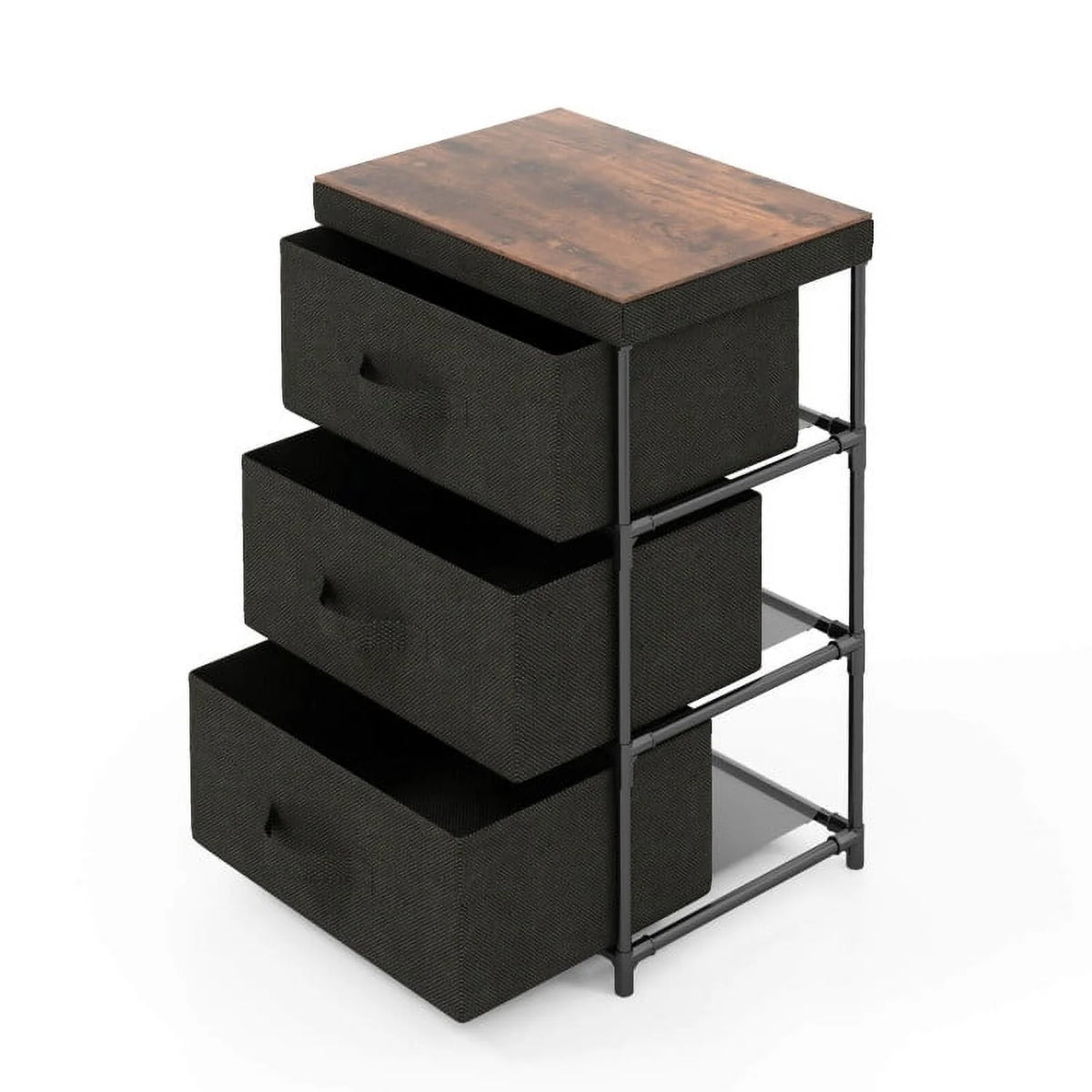 Grey Rustic Brown 2 Drawer Nightstand E751