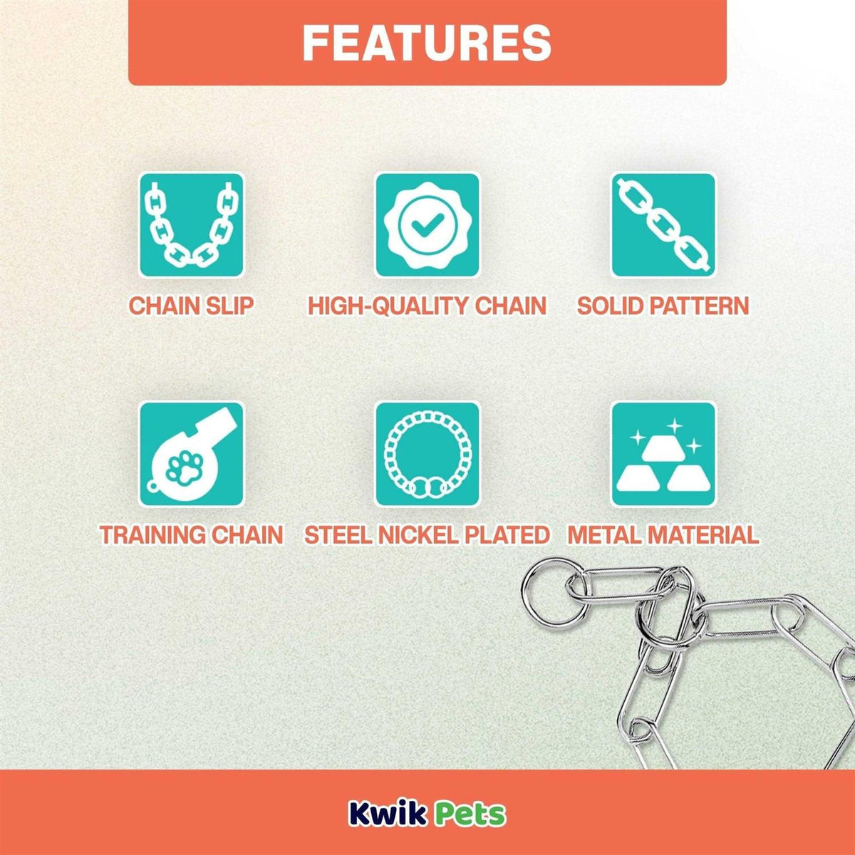 Fur Saver Link Chain Training Dog Collar W153982
