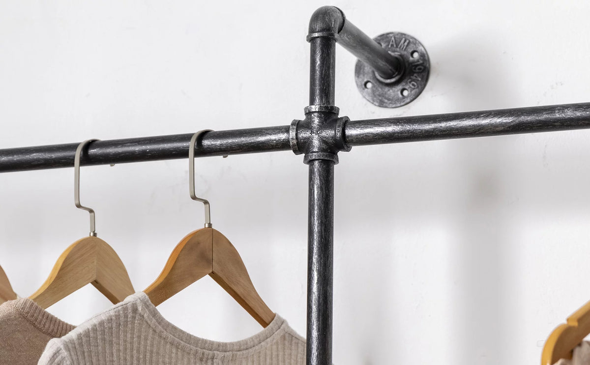 82.5 Inches Wall Mounted Heavy Duty Garment Rack B1396