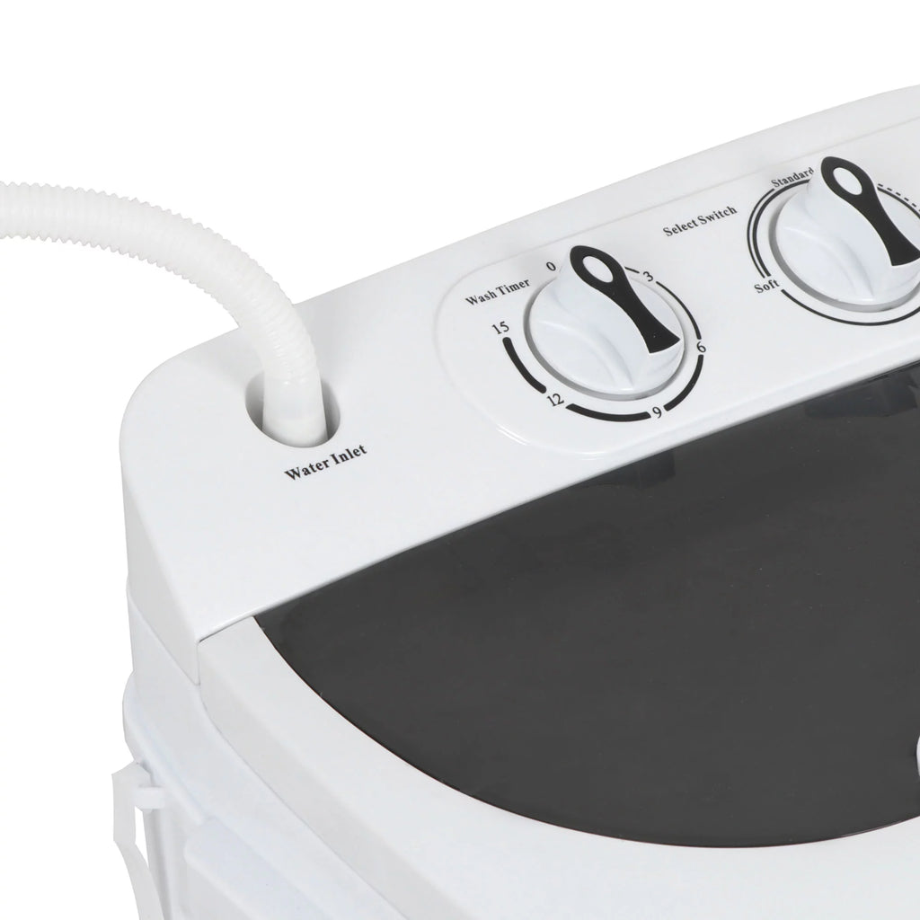 Twin Tub Portable Compact Wash Machine 13lbs Semi-Automatic White D510
