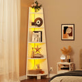 White 5 Tier Corner Shelf with Led Light H5323