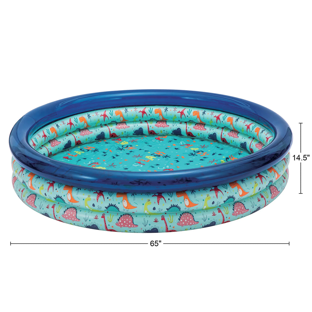 Blue Dino 3-Ring Inflatable Swimming Pool P115