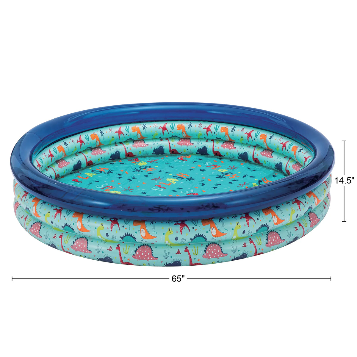 Blue Dino 3-Ring Inflatable Swimming Pool P115