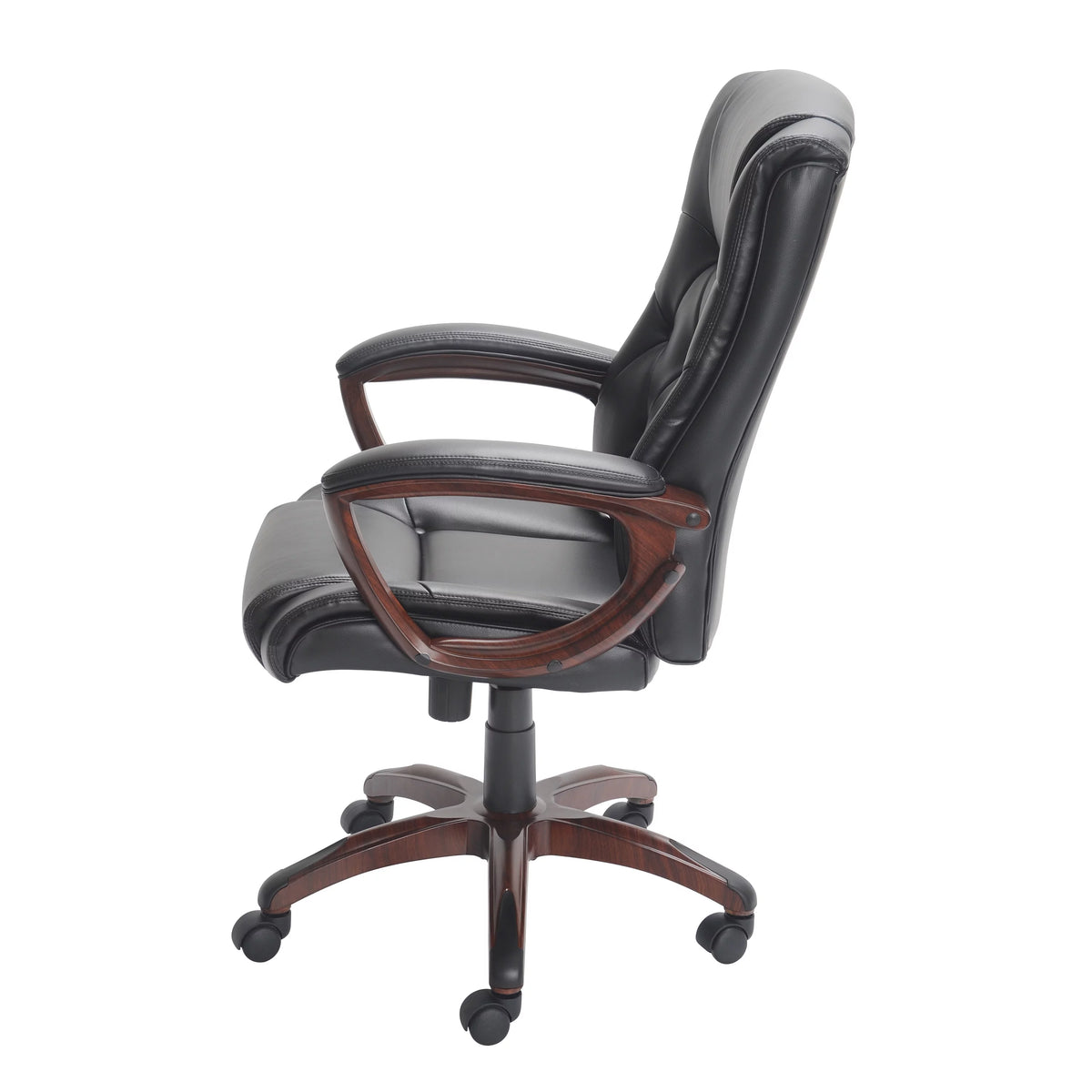 Black Bonded Leather Office Chair with Arms U39610