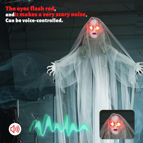 White 6FT Hanging Ghosts Halloween Decoration Z5431