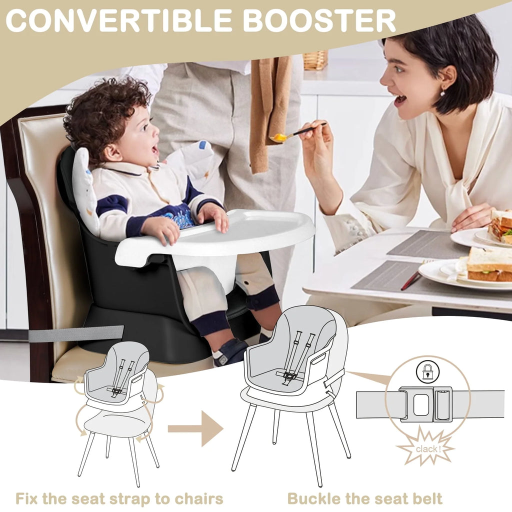 8 in 1 Black Baby High Chair W1881