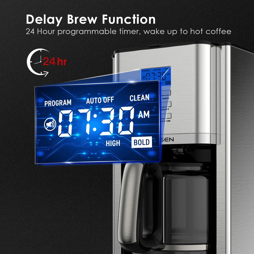 Stainless Steel 12 Cup Programmable Drip Coffee Maker R5843