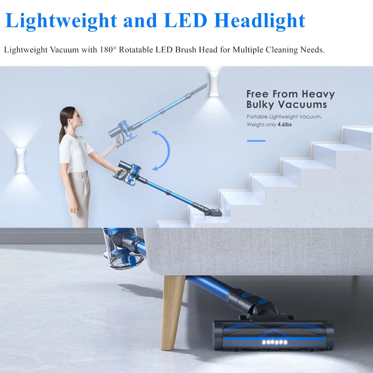 Cordless Stick Vacuum Cleaner Blue O6200