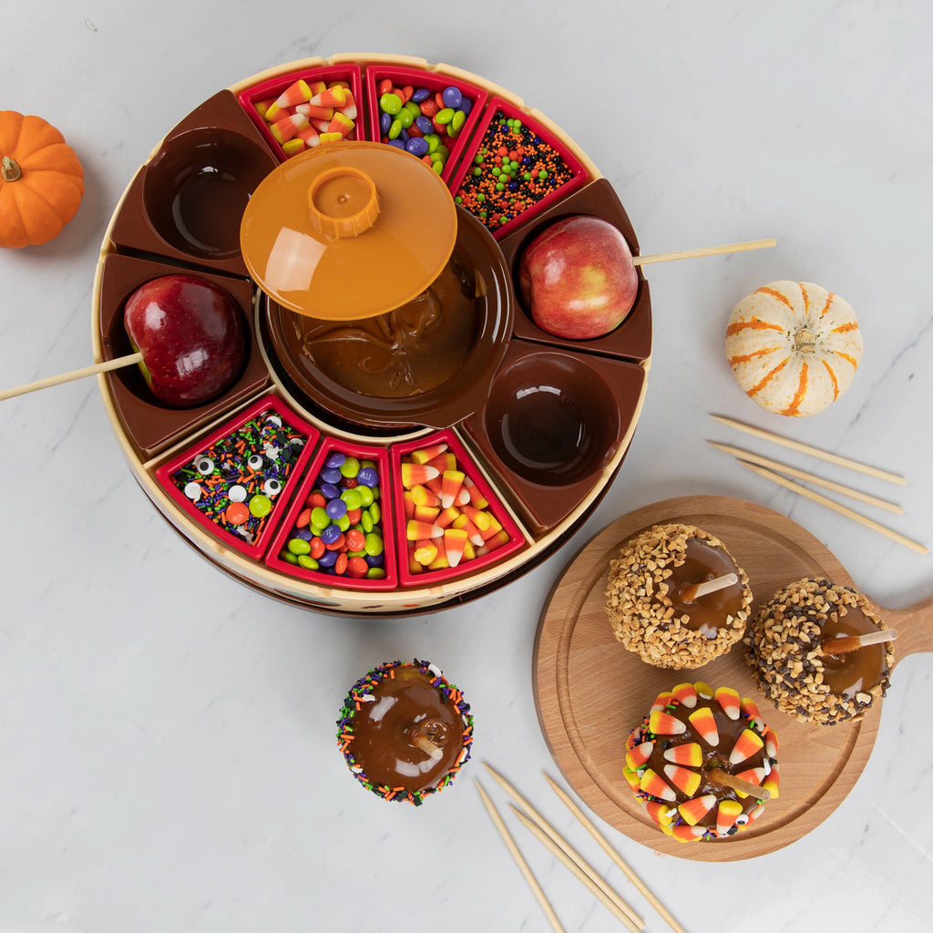 Chocolate & Caramel Apple Party with Heated Fondue Pot, 25 Sticks H400166