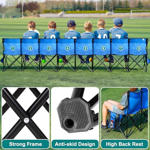 Portable Folding 6 Seats Soccer Bench with Bag O850