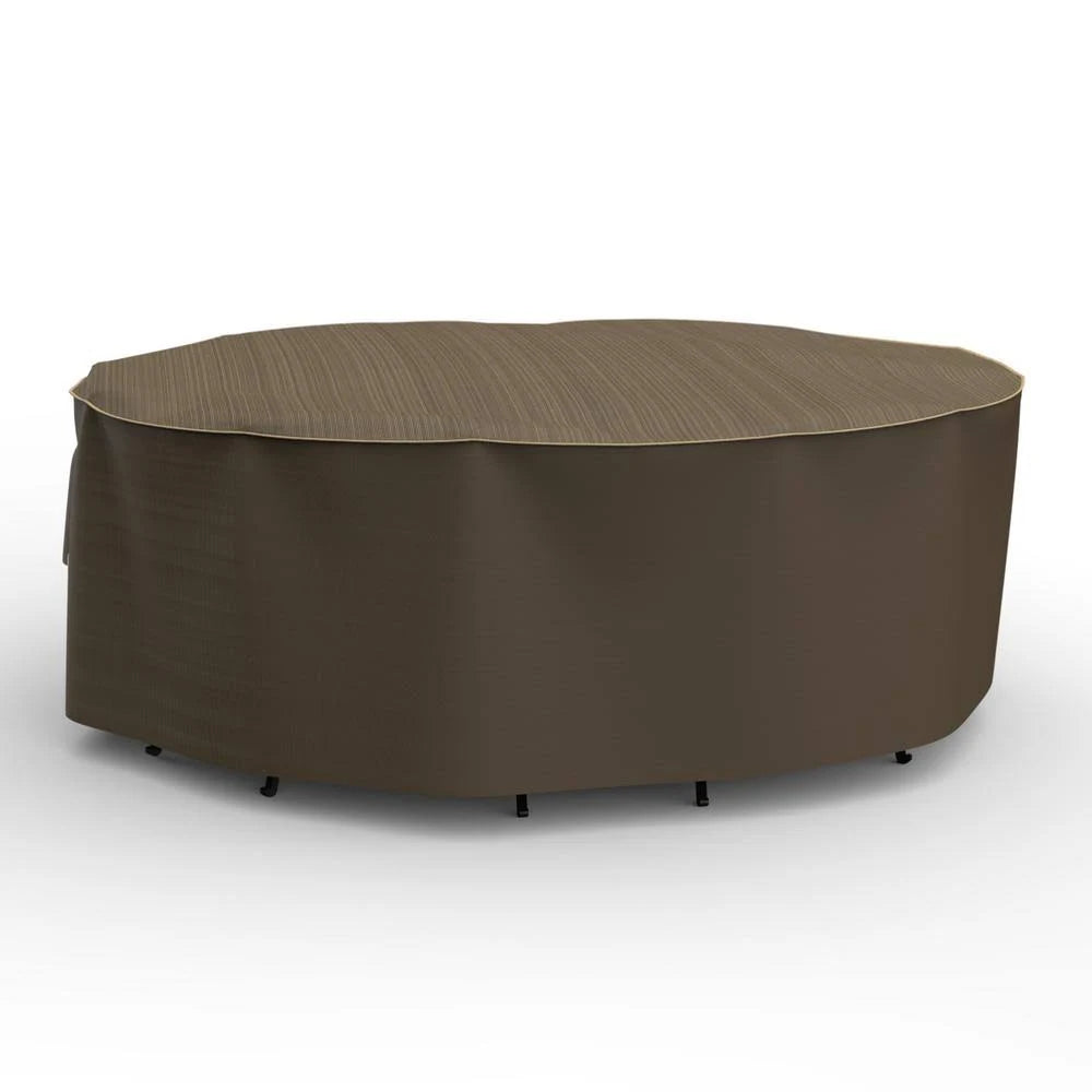 Black Tan Outdoor Oval Patio Table Chairs Combo Cover P414
