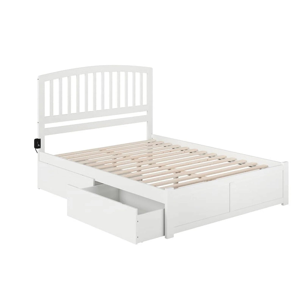 White Queen Storage Platform Bed B72563
