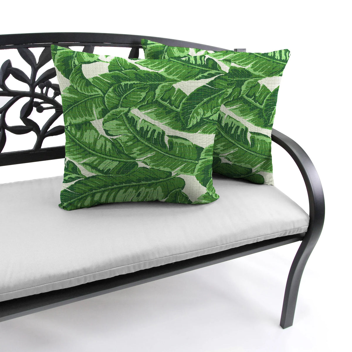 18" x 18" Green Leaves Square Outdoor Throw Pillow, 2 Pack P70955